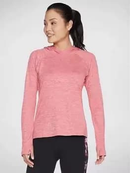 Skechers Go Dri Brisk Escape Hooded Longsleeve Top, Raspberry, Size L, Women