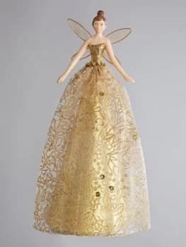 Gisela Graham Gold Glitter Fairy Christmas Tree Topper
