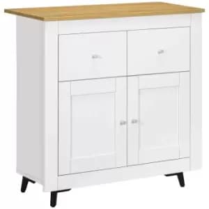 HOMCOM Sideboard Storage Cabinet Modern Kitchen Cupboard With Double Doors and Drawers - White