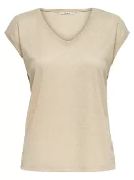 ONLY Loose Short Sleeved Top Women Gold; Yellow