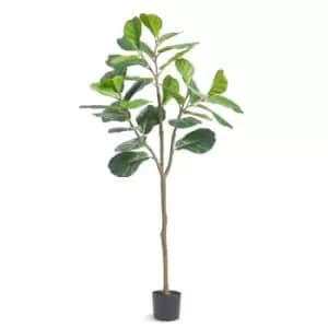 VEVOR Artificial Fiddle Leaf Fig Tree, 5 FT, Secure PE Material & Anti-Tip Tilt Protection Low-Maintenance Faux Plant, Lifelike Green Fake Potted Tree