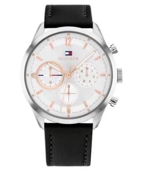 Tommy Hilfiger 1791941 Mens Matthew White Dial Black Watch