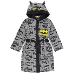 Batman Boys Fluffy Robe (10-11 Years) (Grey/Black/Yellow)