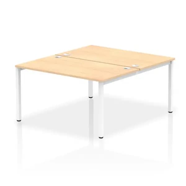Impulse Bench B2B 2 Person 1400 White Frame Office Bench Desk Maple