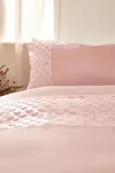Embossed Velvet Heart Duvet Cover Pillowcase Bedding Set
