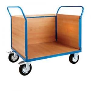 GPC Platform Truck with 3 Veneer Ends Blue Capacity: 500L 4 Castors 800mm x 1050mm x 1200mm