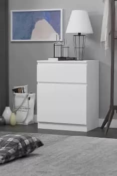 1 Drawer 1 Door Matt White Storage Unit