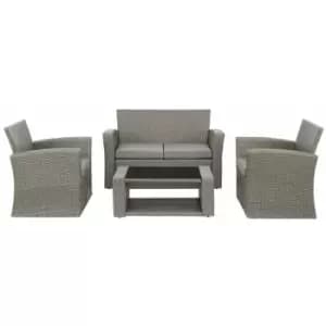 Vegas Grey 4PC Lounger w/ Grey Cushions