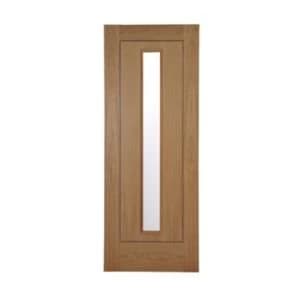 Flush 1 panel Oak veneer Internal Door H1981mm W686mm