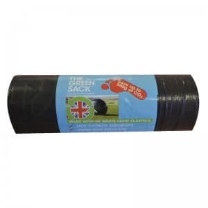 The Green Sack Medium Duty Refuse Sacks on a Roll Black Pack of 15