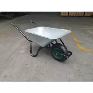 Slingsby 100l Wheelbarrow Puncture Proof Tyres - Galvanised Steel Pan