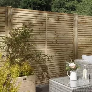 Rowlinson Cheshire Contemporary Fence Panel 6' x 4' - 120cm (h) x 180cm (w) x 4cm (d) (3 Pack) in Natural Timber