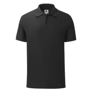 Fruit Of The Loom Mens Tailored Poly/Cotton Piqu Polo Shirt (S) (Black)