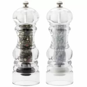 David Mason Design English Tableware Company Filled President Salt & Pepper Mill Set - Clear Acrylic