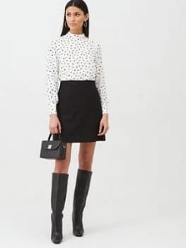 Oasis 2 In 1 Shift Dress - Monochrome , Black, Size 14, Women