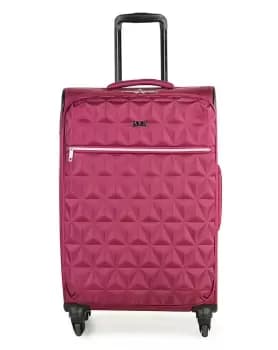 Rock Luggage Jewel WR37701 4 Wheel Soft Medium Pink Suitcase