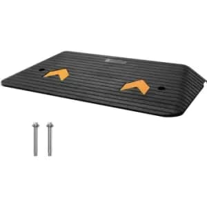 VEVOR Upgraded Rubber Threshold Ramp, 3" Rise Door Ramp with 1 Channel, Natural Rubber Car Ramp with Non-Slip Textured Surface, 33069 lbs Load
