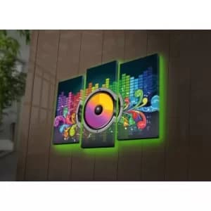 3PATDACT-18 Multicolor Decorative LED Lighted Canvas Painting (3 Pieces)