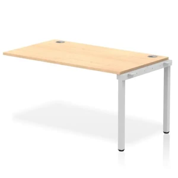 Impulse Bench Impulse Bench Single Row Ext Kit 1400 Silver Frame Office Bench Desk Maple IMBSXT14MPES