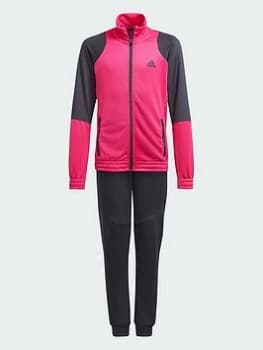 adidas Junior Girls XFG Tracksuit - Black/Pink, Size 13-14 Years, Women