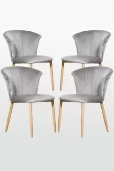 Elsa' Velvet Dining Chair Set of 4