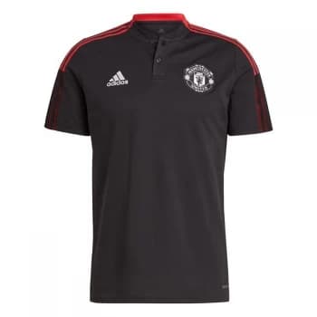adidas Manchester United Polo Shirt 2021 2022 Mens - Black