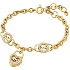 Michael Kors 14K Gold-Plated Sterling Silver Heart Lock Line Bracelet
