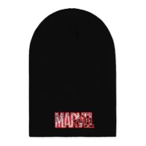 Marvel Comics Logo Slouchy Beanie, Black (Kc007484Mvl)