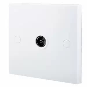 Bg White Raised Square Wall-Mounted Single TV Socket