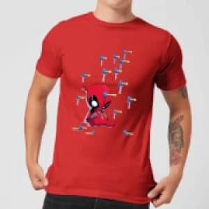 Marvel Deadpool Cartoon Knockout T-Shirt - Red - L
