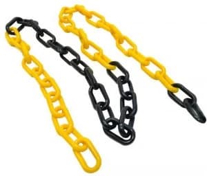 Temp Barrier Plastic Chain, Yellow/Black