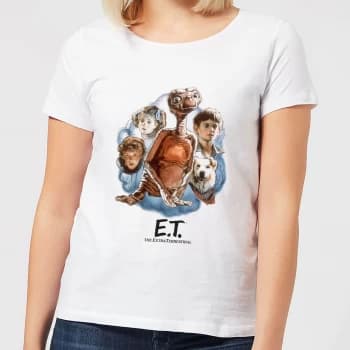 ET Painted Portrait Womens T-Shirt - White - L