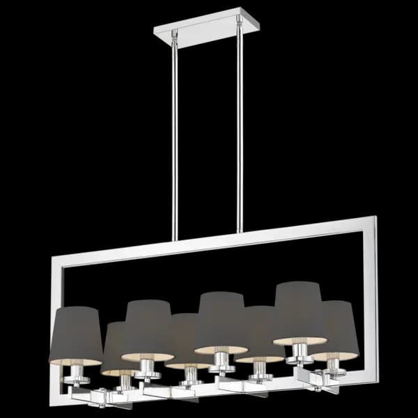 London 8 Light Bar Pendant Ceiling Light Silver, E14