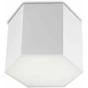 Ceiling light Six, aluminum and polycarbonate, matt white, 22 cm