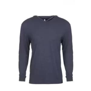 Next Level Adults Unisex Tri-Blend Long Sleeve T-Shirt Hoodie (XS) (Vintage Navy)