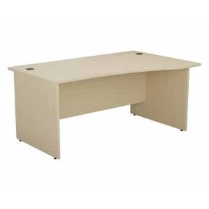 TC Office Right Hand Wave Desk with Panel End Legs 1600 x 1000mm, Maple