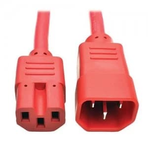 Tripp Lite Heavy-Duty Computer Power Cord 15A 14 AWG (IEC-320-C14 to IEC-320-C15) Red 0.61 m