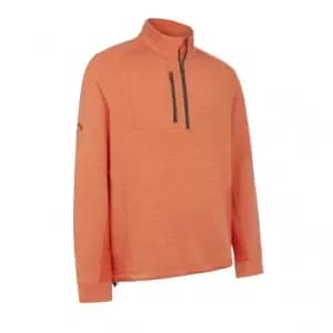 Callaway MENS HEATHER STRIPE FLEECE BACK - TIGERLILY MELON M
