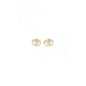 Ladies 18mm Gold Plated Forever Links Stud Earrings
