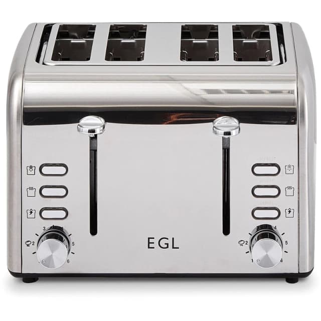 EGL Stainless Steel 4 Slice Toaster