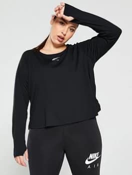 Nike Running Air Ls Top (Curve) - Black, Size 22-24=2X, Women