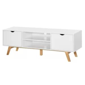 HOMCOM Particle Board 4-Compartment Media Unit White