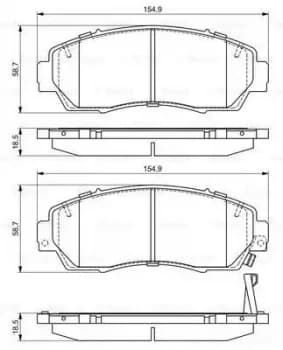 Bosch 0986494685 Brake Pad Set BP1680 Disc Brake Front Axle