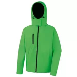 Result Core Mens Lite Hooded Softshell Jacket (XL) (Vivid Green/Black)