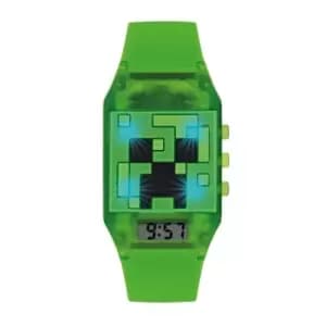 Minecraft Kid's Green Silicone Strap Watch