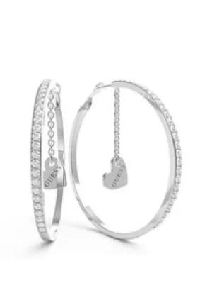 Guess Guess Heart To Heart Ladies Hoop Earrings