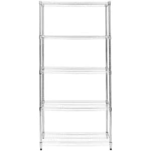 Kukoo - Wire Shelving Rack 5 Tier Metal Storage Unit Heavy Duty Free