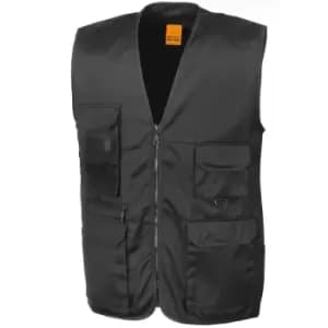 Result Mens Safari Waistcoat Jacket (M) (Black)