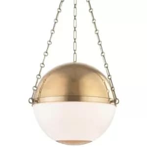 Sphere No. 2 3 Light Large Pendant Brass, Glass