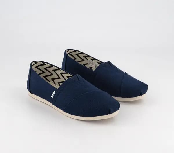 TOMS Womens Alpargata Slip Ons Navy Blue, 4